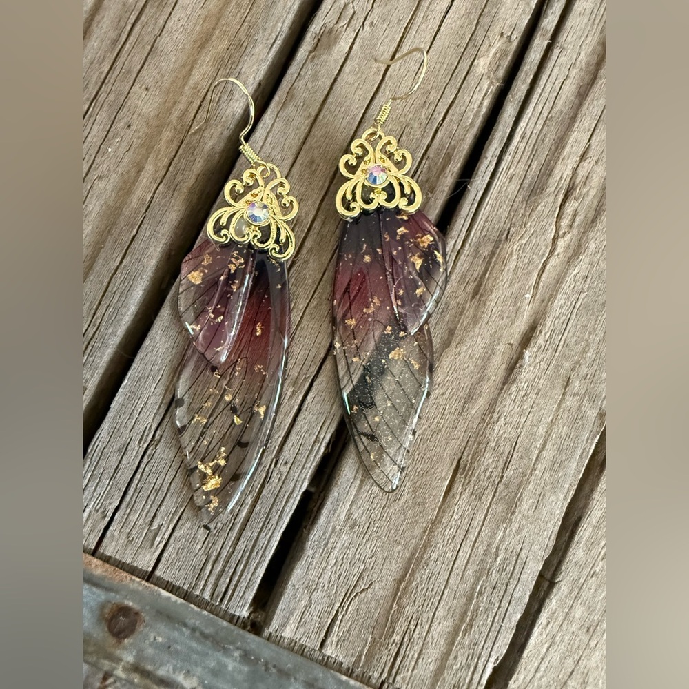 Acrylic Butterfly/Fairy Earrings!NWT